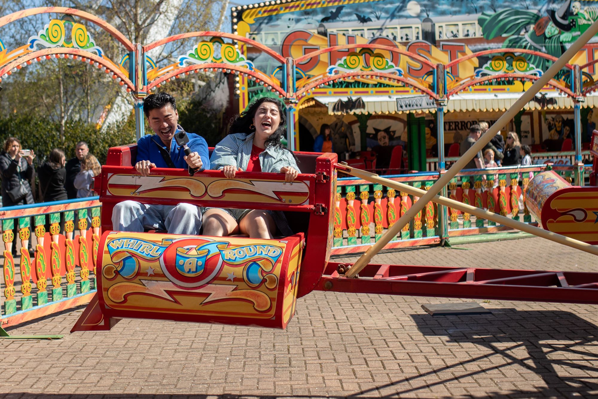 People on the Whir-a-Round at Dreamland Margate