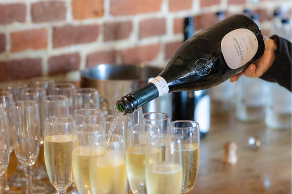 Bottle of wine being poured