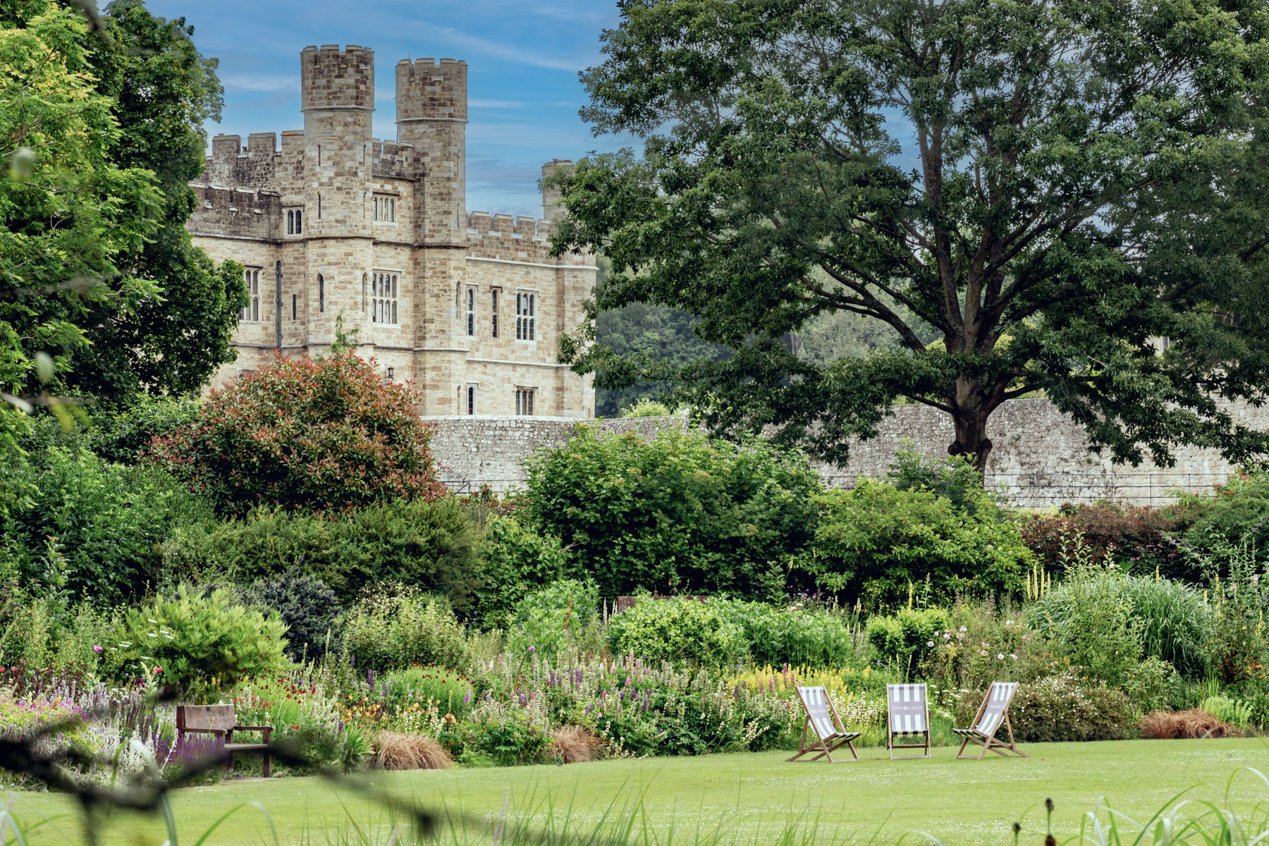 External shot of Leeds Castle in summer