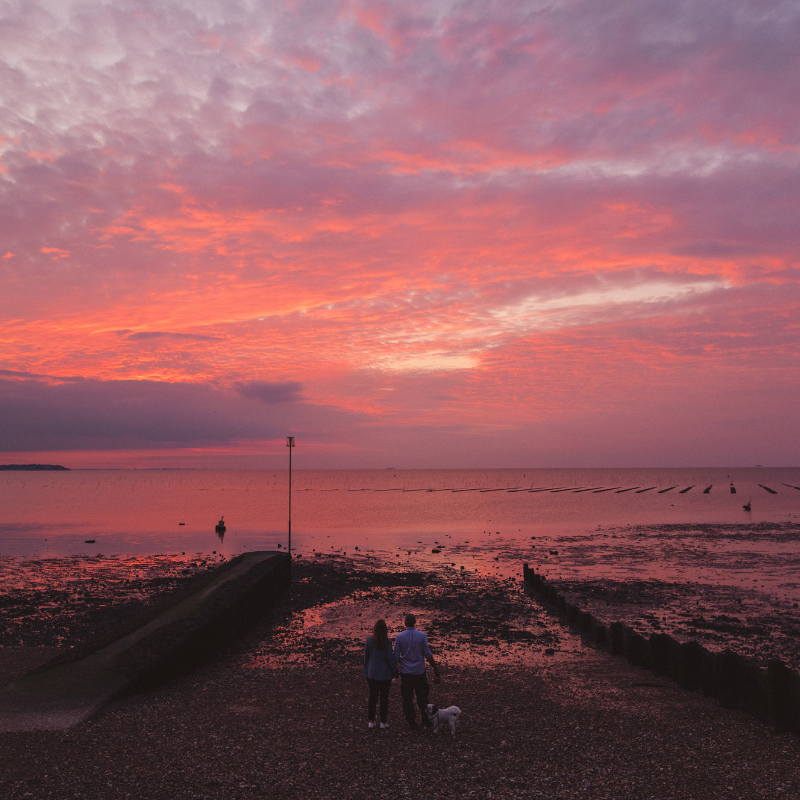 Whitstable beach at sunset