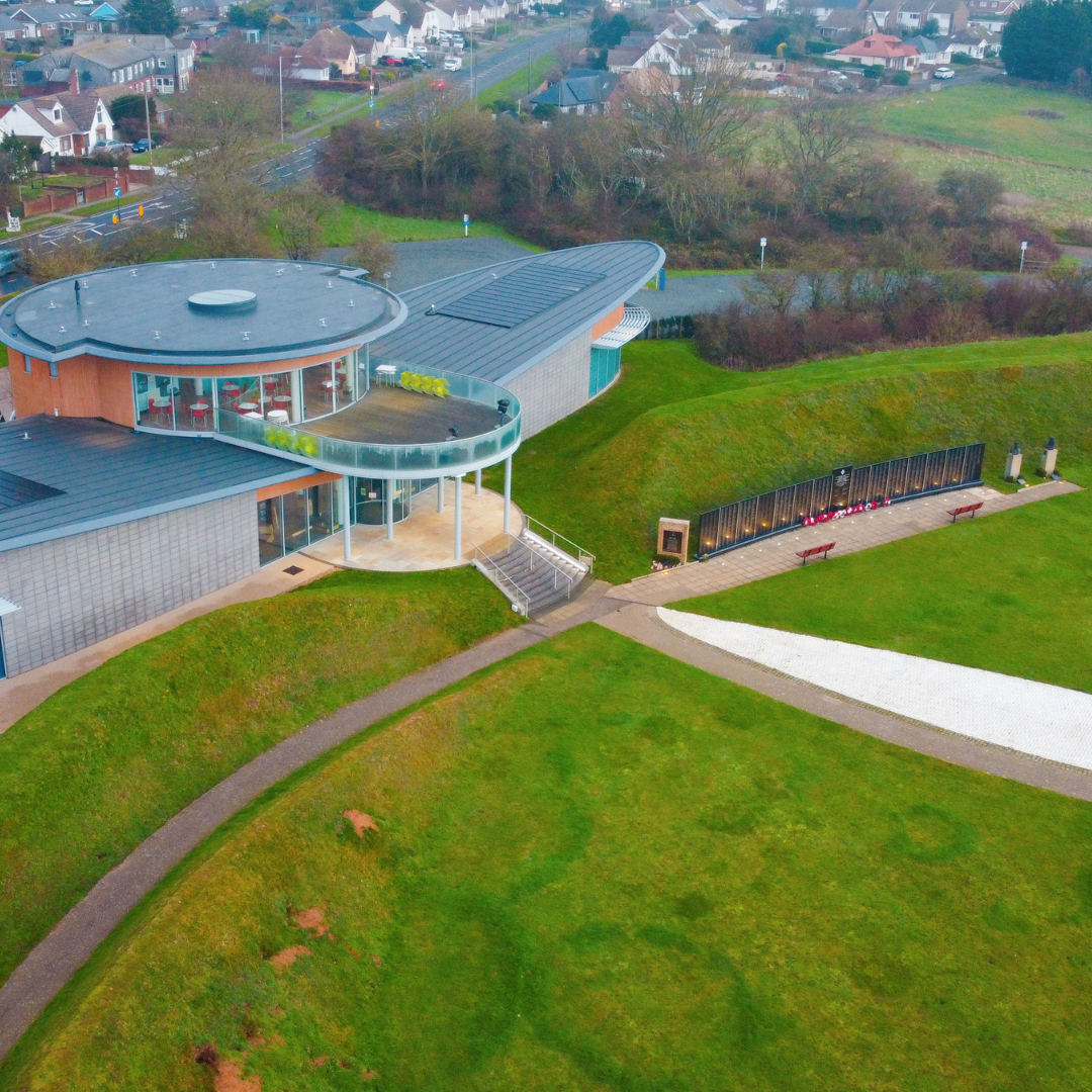 Aerial view of The Battle of Britain Memorial